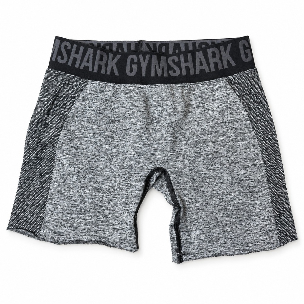 Gymshark Shorts Women's Medium Gray Seamless High Waist Raw Cut Hem Altered